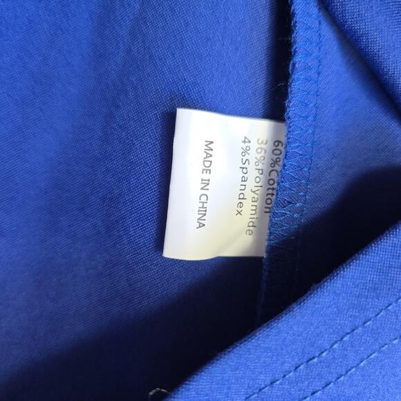 Sarin Mathews Dress Womens Large Royal Blue Off Shoulder High Low Skater Party - Picture 4 of 7